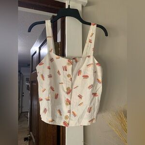 Women's Cream Button-Down Top. Ladies Sz med by Lush